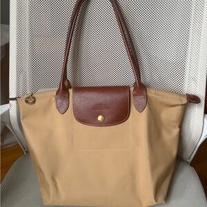 Longchamp Tan and Brown Tote Bag